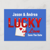 Lucky in Love Custom Save the Date Aankondigingskaart (Voorkant)