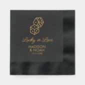 Lucky in Love Custom Wedding Folie Gestempeld serv Folie Servetten (Voorkant)