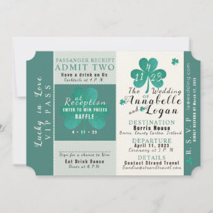 Lucky in Love Destination Wedding Invitation Kaart