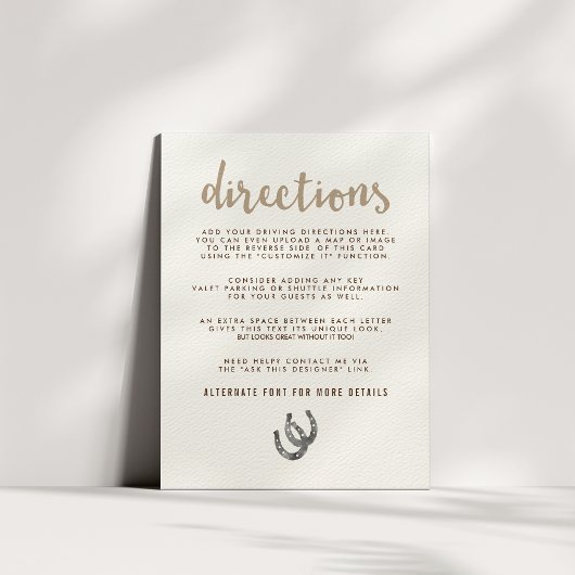 Lucky in Love Directions Informatiekaartje