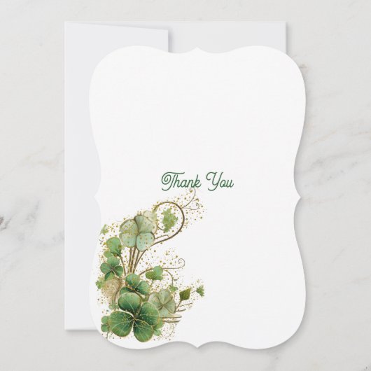 Lucky in Love Gold Shimmer Shamrock Vrijgezellenfe Kaart (Achterkant)