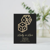 Lucky in Love Gold Wedding Save the Date Briefkaar Briefkaart (Staand voorkant)