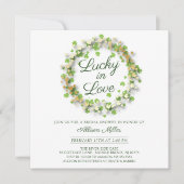 Lucky in Love Golden Shamrocks Vrijgezellenfeest Kaart (Voorkant)