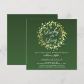Lucky in Love Golden Shamrocks Vrijgezellenfeest Kaart (Voorkant / Achterkant)