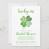 Lucky In Love Green Heart Shamrock Vrijgezellenfee Kaart (Voorkant)