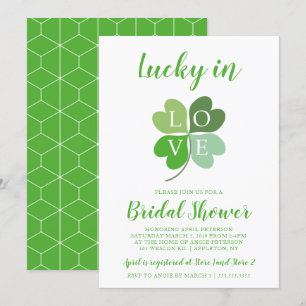 Lucky In Love Green Heart Shamrock Vrijgezellenfee Kaart