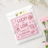 Lucky in Love grillige hand getrokken Bachelorette Bedankzakje (Gezegeld)