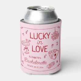 Lucky in Love grillige hand getrokken Bachelorette Blikjeskoeler