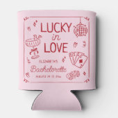 Lucky in Love grillige hand getrokken Bachelorette Blikjeskoeler (Achterkant)
