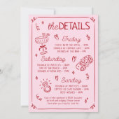 Lucky in Love grillige hand getrokken Bachelorette Kaart (Achterkant)