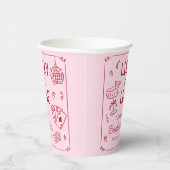 Lucky in Love grillige hand getrokken Bachelorette Papieren Bekers (Rechts)