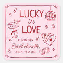 Lucky in Love grillige hand getrokken Bachelorette