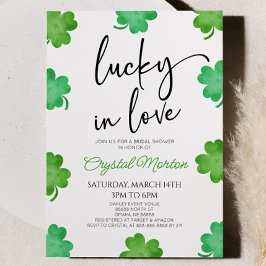 Lucky In Love Groene Shamrock Klavers Vrijgezellen Kaart