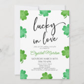 Lucky In Love Groene Shamrock Klavers Vrijgezellen Kaart (Voorkant)