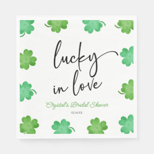 Lucky In Love Groene Shamrock Klavers Vrijgezellen Servet