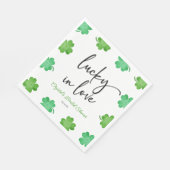 Lucky In Love Groene Shamrock Klavers Vrijgezellen Servet (Hoek)