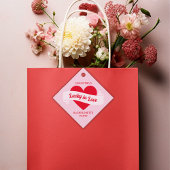 Lucky In Love Hart Chique Roze & Rood Bachelorette Bedankjes Labels