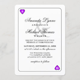 Lucky in Love - Harten Spelen Kaart Wed Invitation