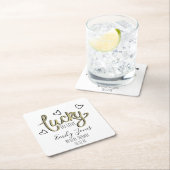 Lucky in Love Hearts Bridal Shower Kartonnen Onderzetters (Insitu)
