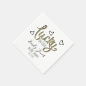 Lucky in Love Hearts Bridal Shower Servet (Hoek)