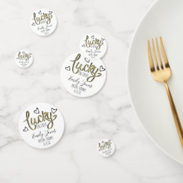 Lucky in Love Hearts Bruiloftsfeest Confetti