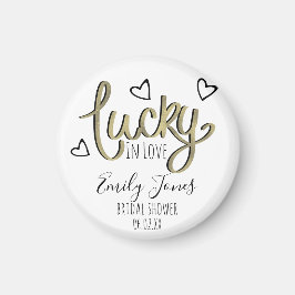 Lucky in Love Hearts Bruiloftsfeest Magneet