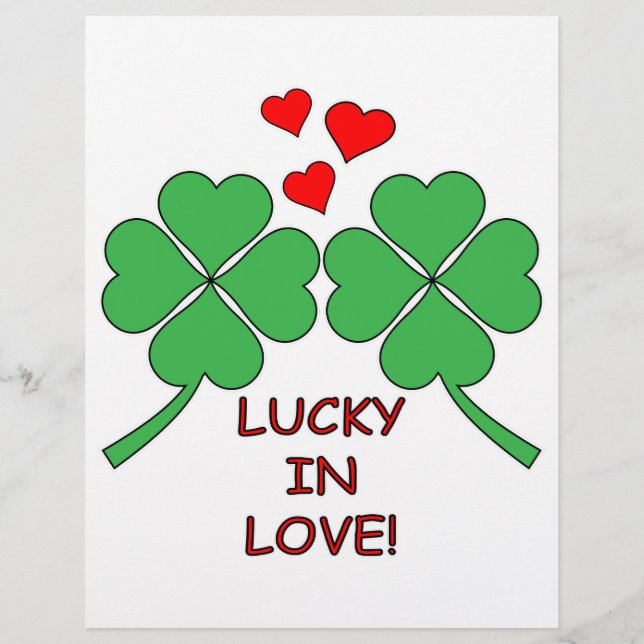 Lucky in Love Hearts Clover (Voorkant)