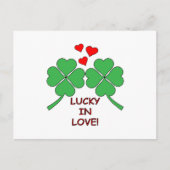 Lucky in Love Hearts Clover Briefkaart (Voorkant)