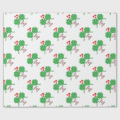 Lucky in Love Hearts Clover Cadeaupapier (Vlak)