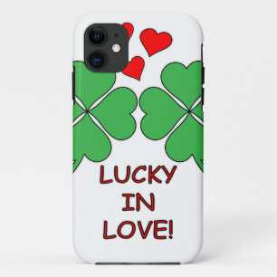 Lucky in Love Hearts Clover iPhone 11 Hoesje