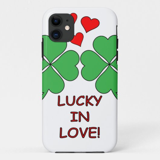 Lucky in Love Hearts Clover Case-Mate iPhone Case (Achterkant)