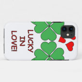 Lucky in Love Hearts Clover Case-Mate iPhone Case (Achterkant (horizontaal))