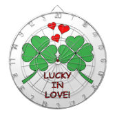Lucky in Love Hearts Clover Dartbord (Voorkant)