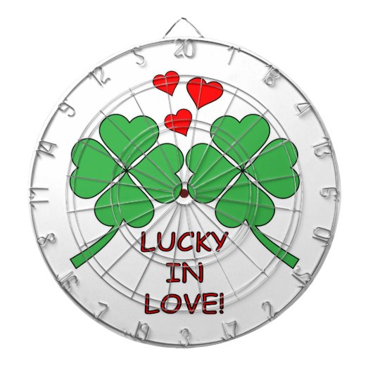 Lucky in Love Hearts Clover Dartbord (Voorkant)