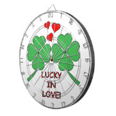 Lucky in Love Hearts Clover Dartbord (Voorkant Rechts)
