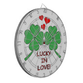 Lucky in Love Hearts Clover Dartbord (Voorkant Links)