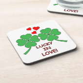 Lucky in Love Hearts Clover Drankjes Onderzetter (Linkerzijde)