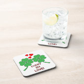 Lucky in Love Hearts Clover Drankjes Onderzetter (Rechterzijde)