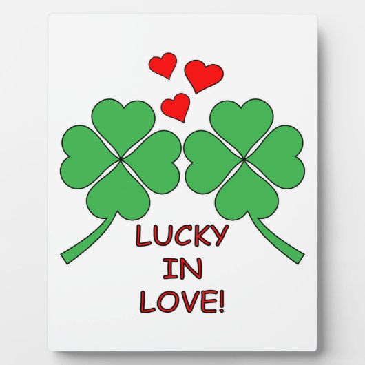 Lucky in Love Hearts Clover Fotoplaat (Voorkant)
