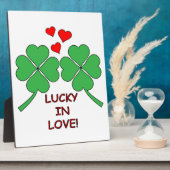 Lucky in Love Hearts Clover Fotoplaat (Zijkant)