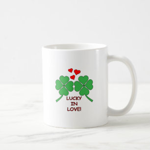 Lucky in Love Hearts Clover Koffiemok