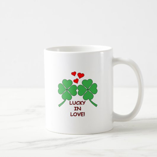 Lucky in Love Hearts Clover Koffiemok (Rechts)