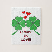 Lucky in Love Hearts Clover Legpuzzel (Verticaal)