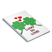 Lucky in Love Hearts Clover Notitieboek (Rechterzijde)