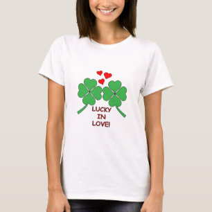 Lucky in Love Hearts Clover T-shirt