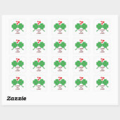 Lucky in Love Hearts Clover Vierkante Sticker (Vel)