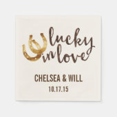 Lucky in Love Hoefijzer Personalized Servet (Voorkant)