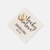 Lucky in Love Hoefijzer Personalized Servet (Hoek)
