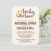 Lucky in Love Hoefijzer repetitie diner Kaart (Staand voorkant)