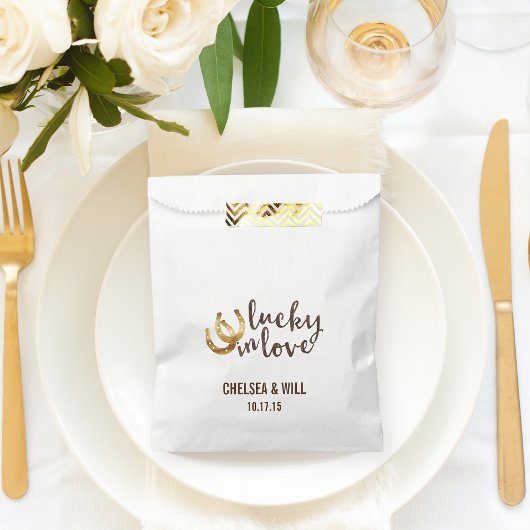 Lucky in Love Hoefijzer Wedding Favor Bedankzakje